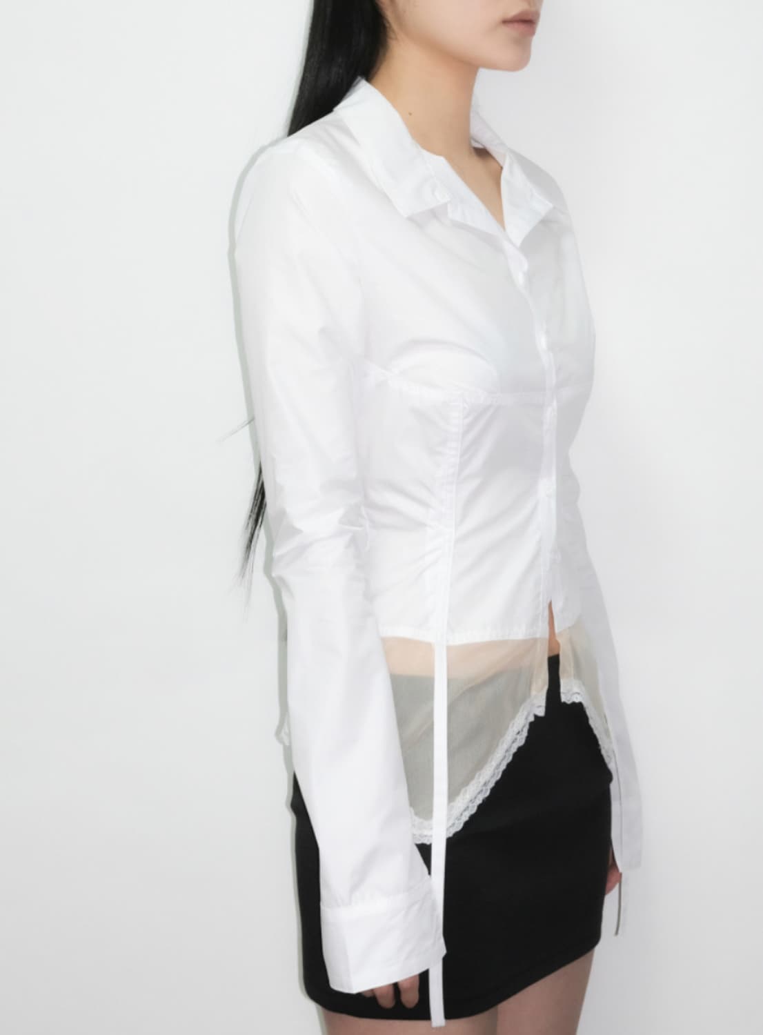 태 주문제작 레이스 가터셔츠 스몰 화이트컬러  상품이미지4