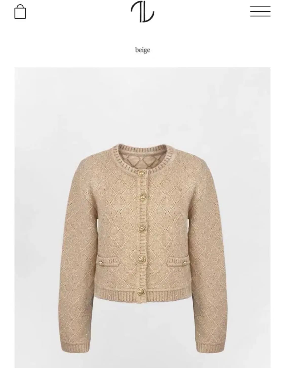 더로랑 펄시퀸 니트 가디건 베이지 m사이즈 상품이미지2