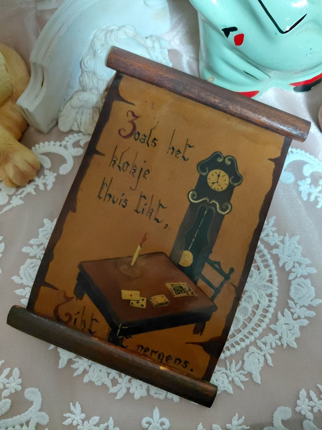 Rare Antique)네덜란드 빈티지앤틱 양피지스타일 족자 액자 상품이미지1