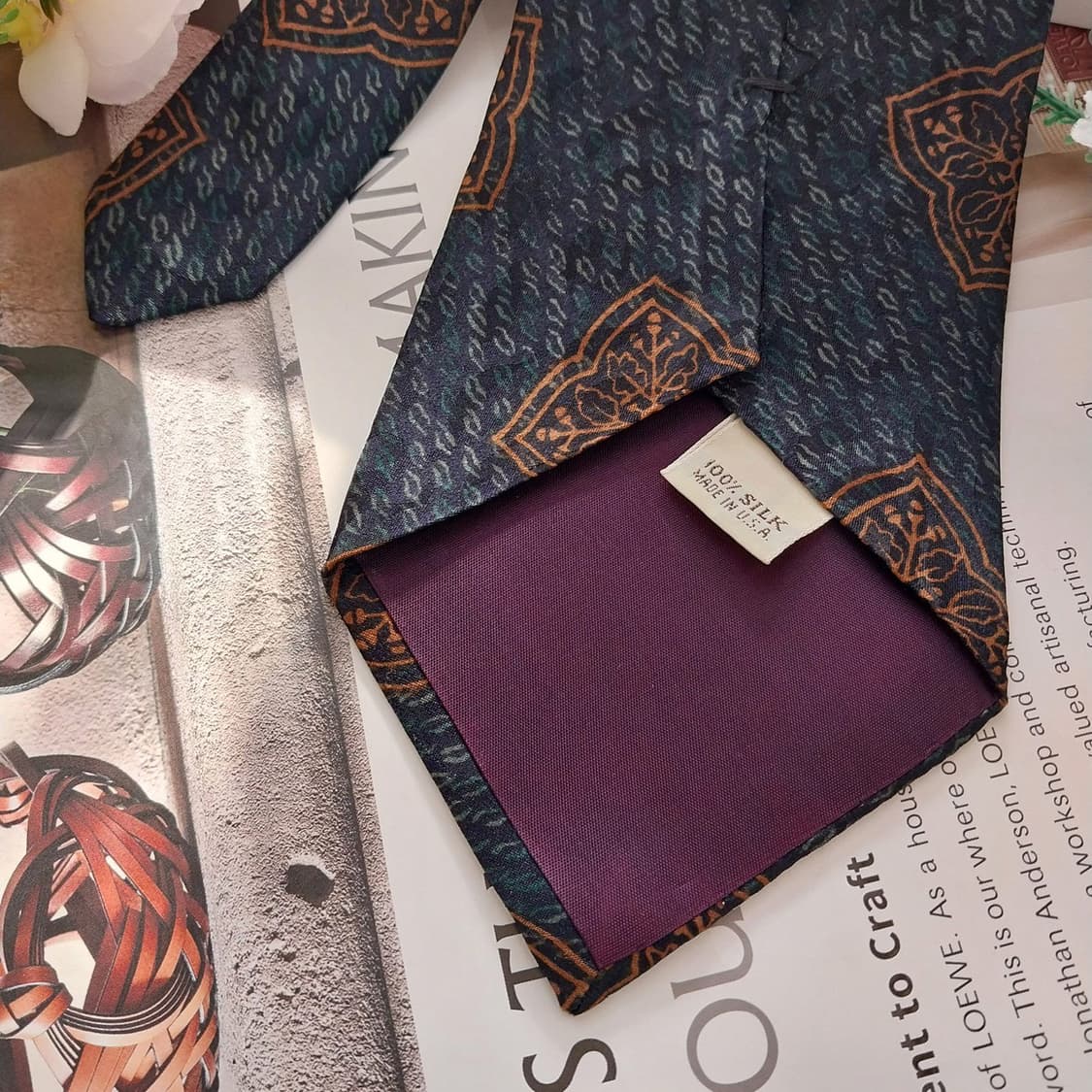 리버티 오브런던 실크 다크그린 넥타이 10.2cm A+~A등급 K1316 상품이미지7