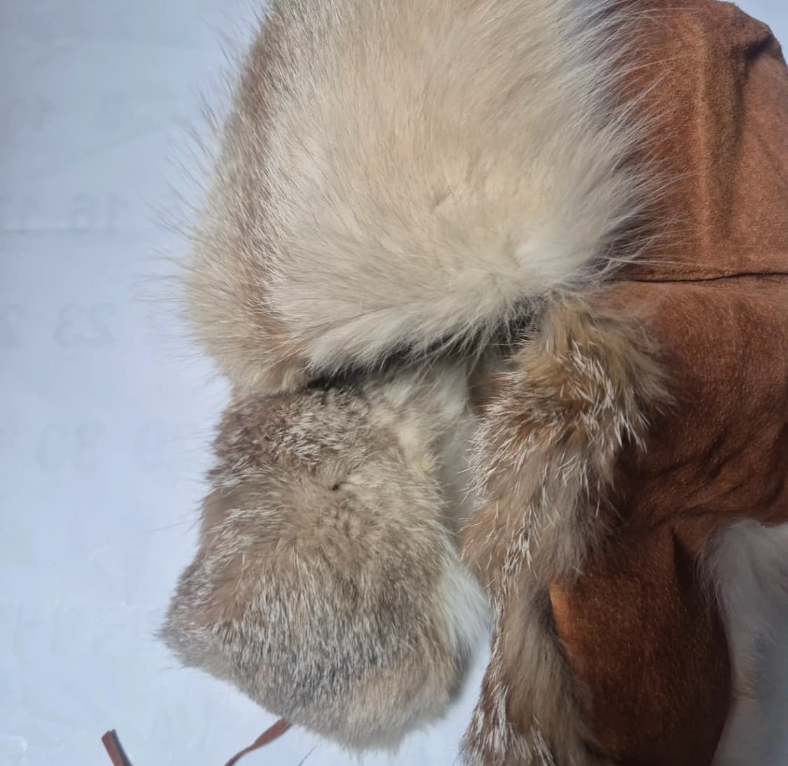 Y2k 스웨이드 여우털모자 상품이미지1