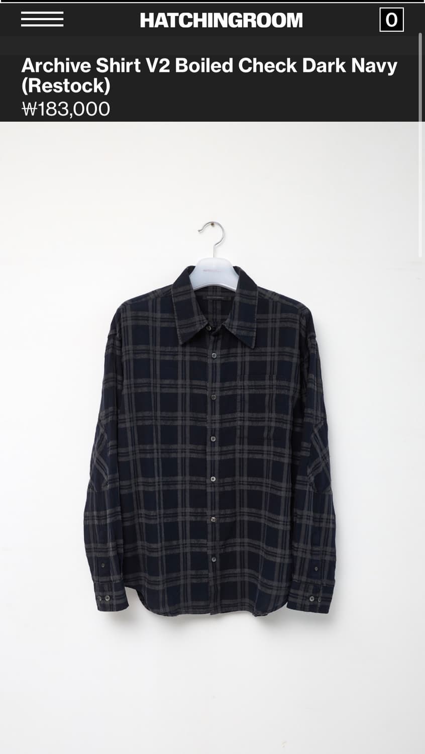 해칭룸 보일드 체크 셔츠 3(M) 상품이미지1