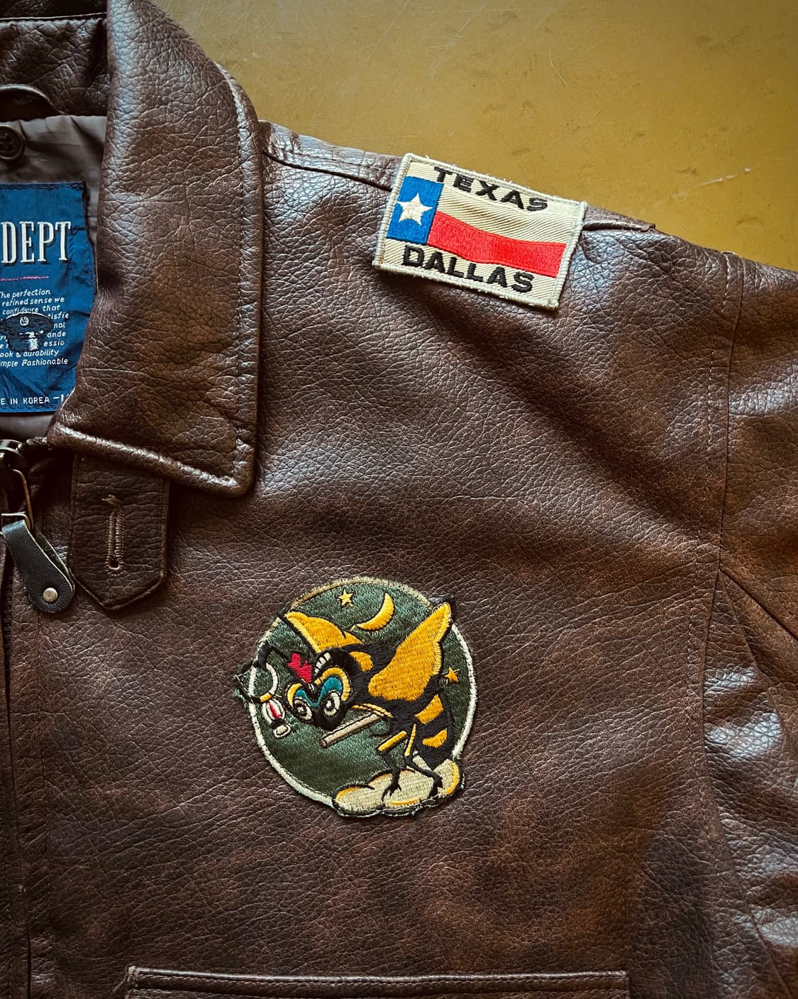 1980-90s A-DEPT Leather A-2 Bomber JK 상품이미지5