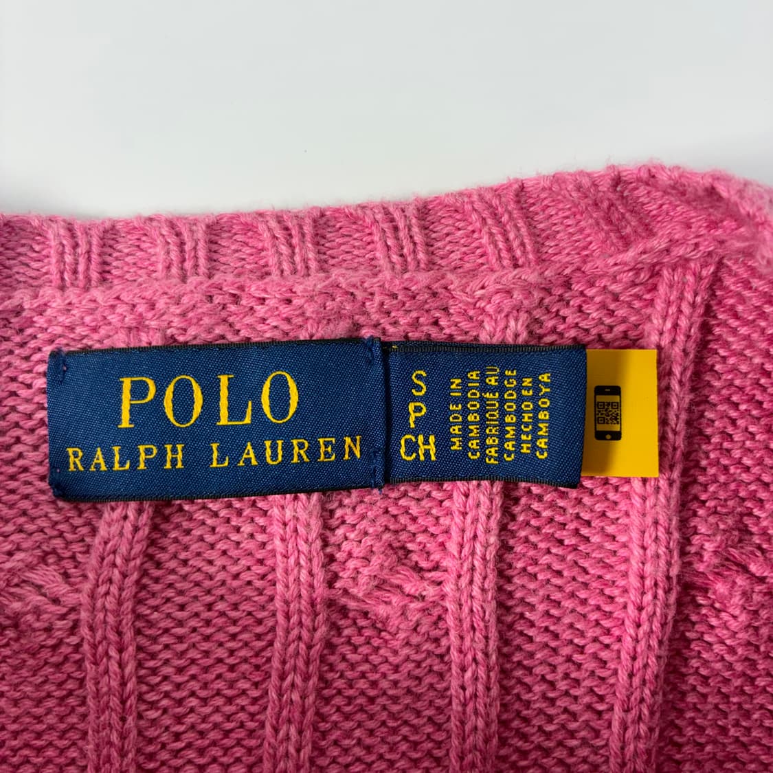 Polo  폴로 랄프로렌 신형 자수 코튼 핑크 꽈배기 니트  상품이미지5