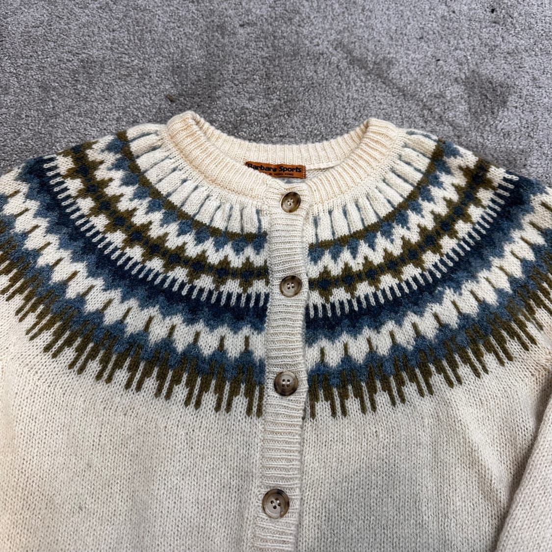 빈티지 모리걸 노르딕 울 니트 가디건S-M 상품이미지2
