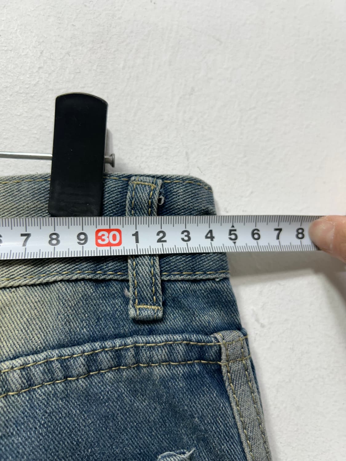 여성 데님 와이드 나팔바지 삼선 S  상품이미지5