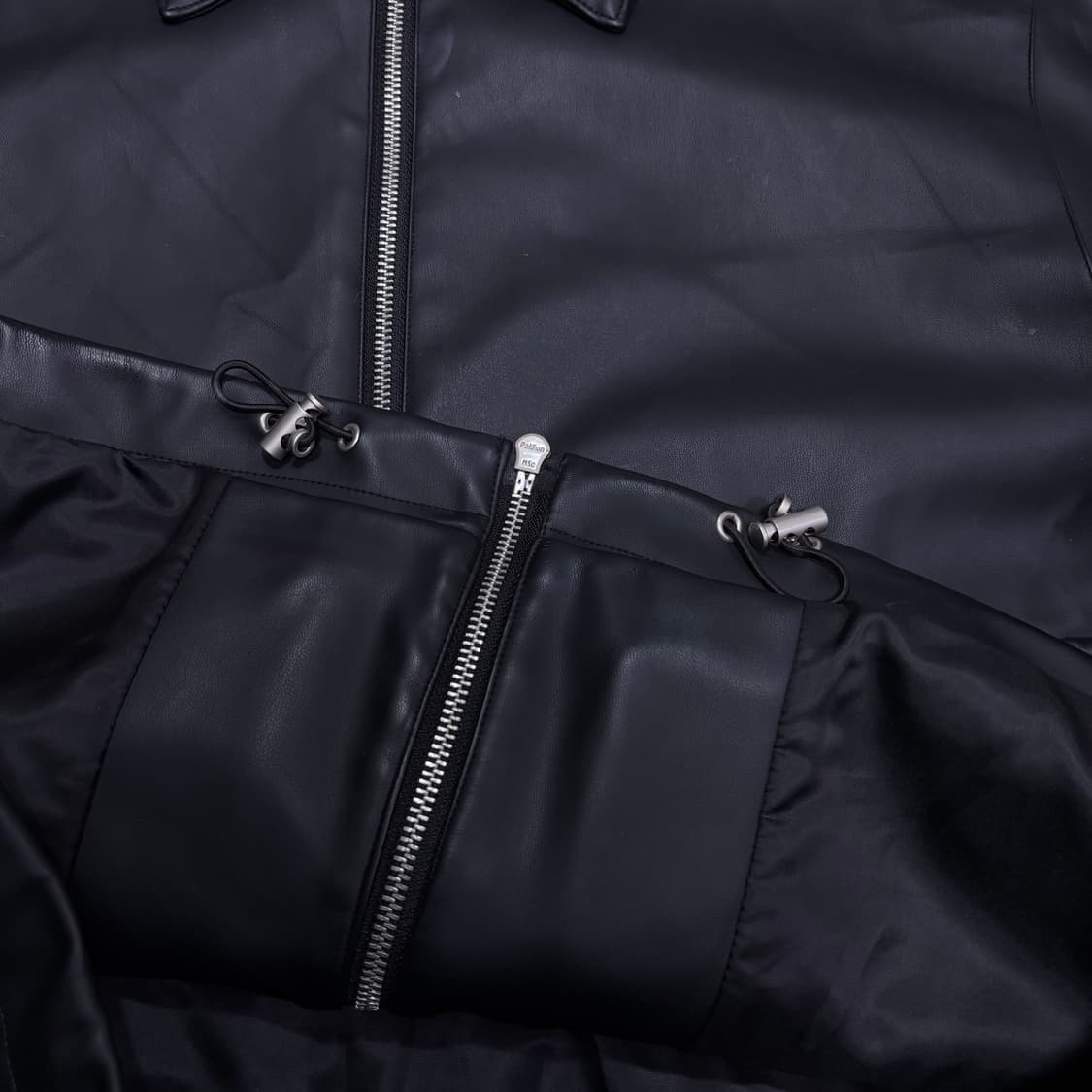 L 라퍼지스토어 블랙 투웨이 레더자켓 상품이미지3