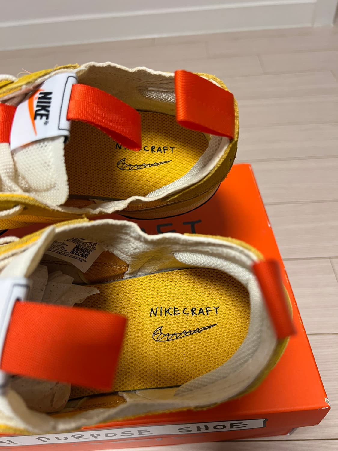 나이키 크래프트 톰 삭스 제너럴 퍼포즈 슈즈 옐로우 270 (새상품)  상품이미지6