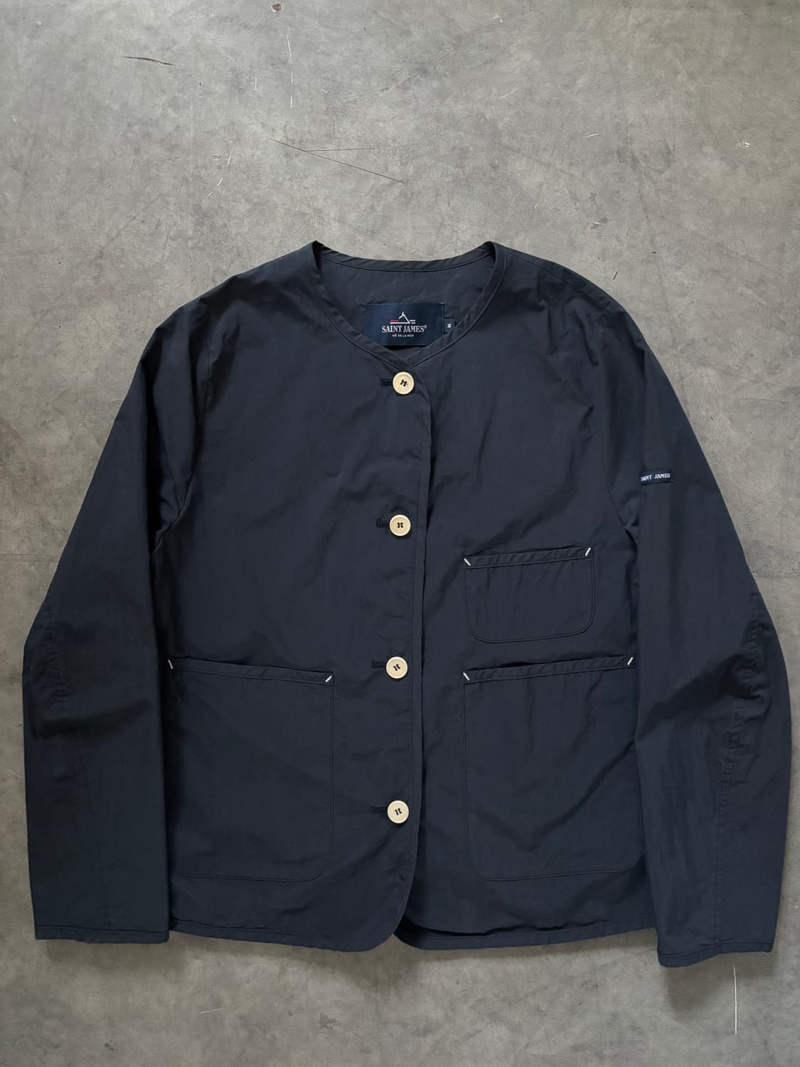 Saint James 세인트제임스 네이비 논카라 자켓 상품이미지3
