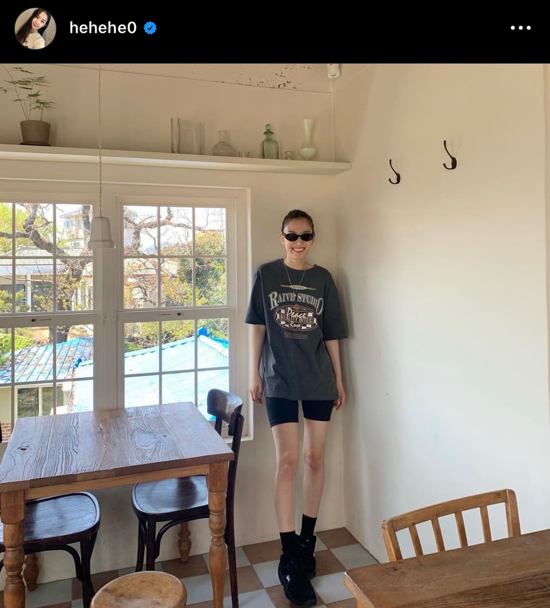 레이브 Checker Board Graphic T-shirt Grey 상품이미지4