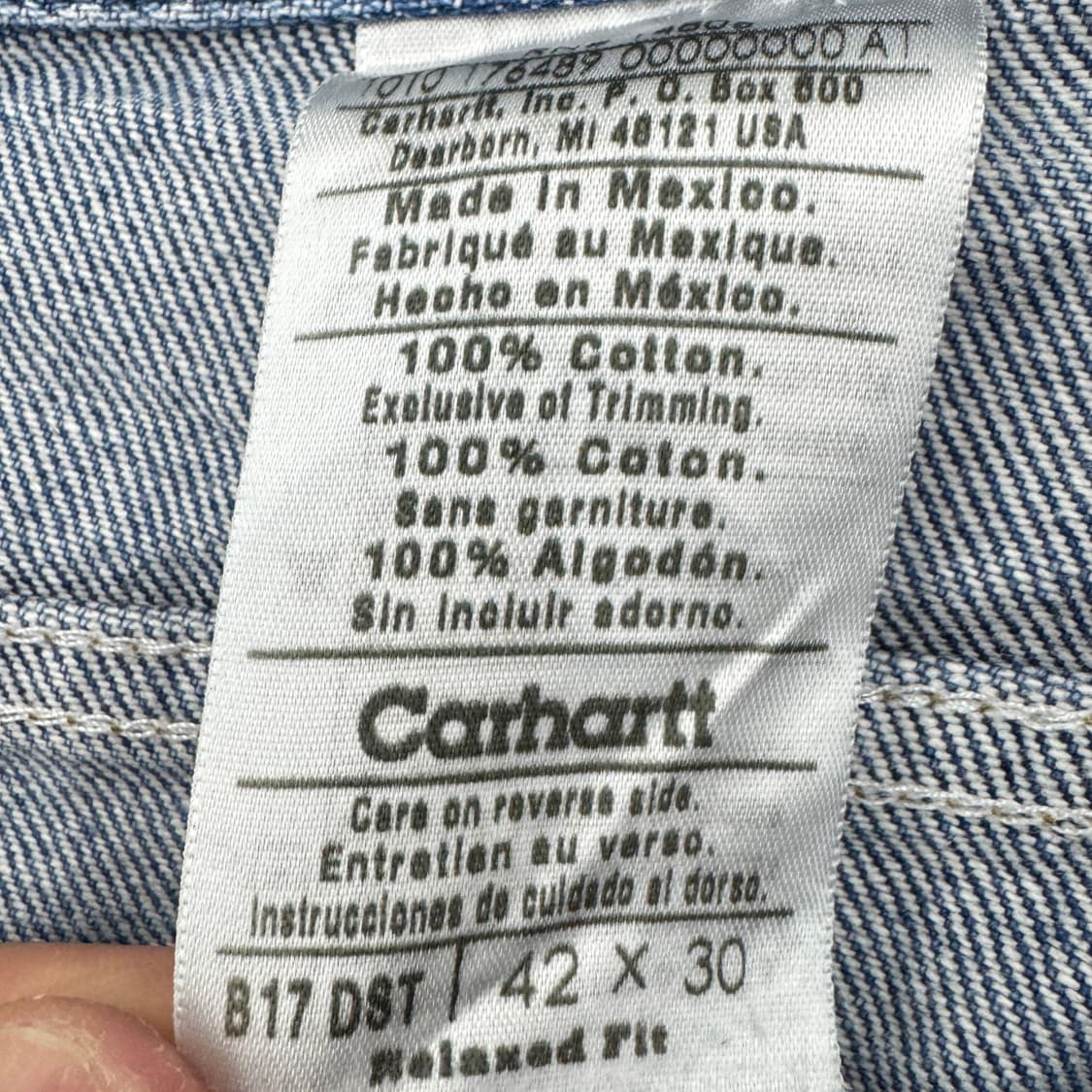 칼하트 OG 가죽패치 워크 데님팬츠 상품이미지7