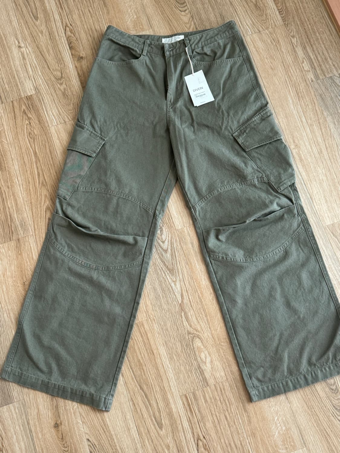 다이브인 무민서 워시드 베른 카고 팬츠 카키 1사이즈 상품이미지1