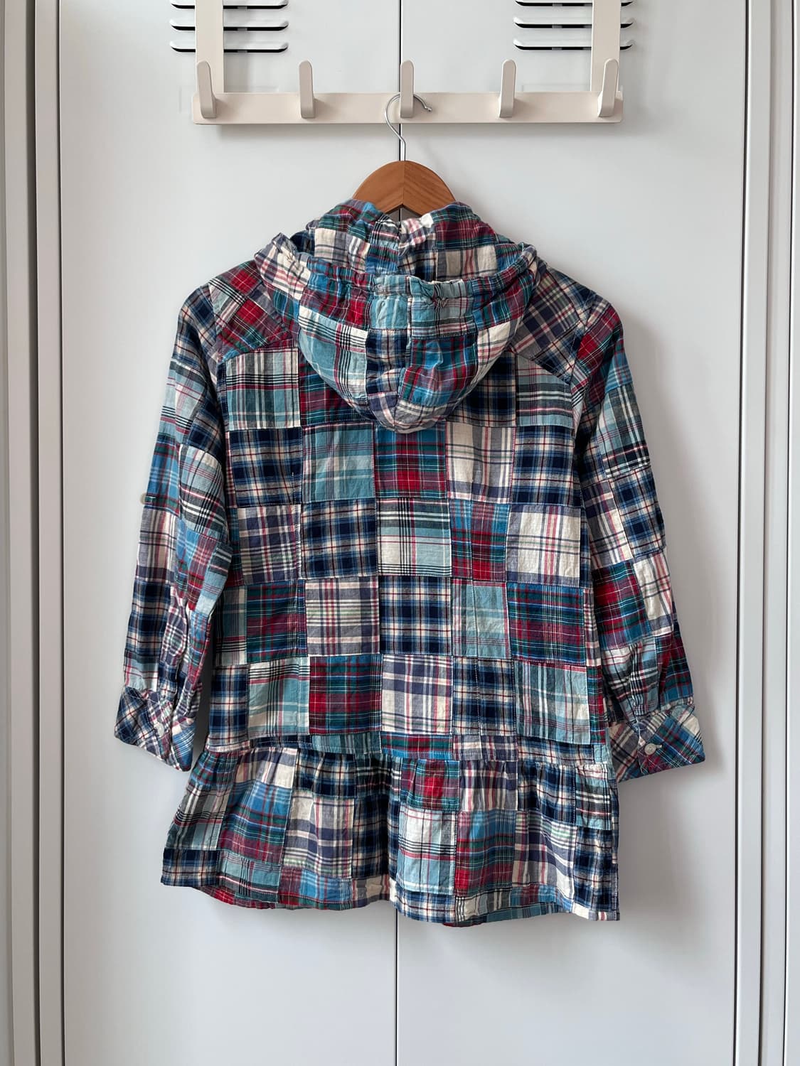 Back Number 체크 패치워크 프릴 후드 셔츠집업 상품이미지9