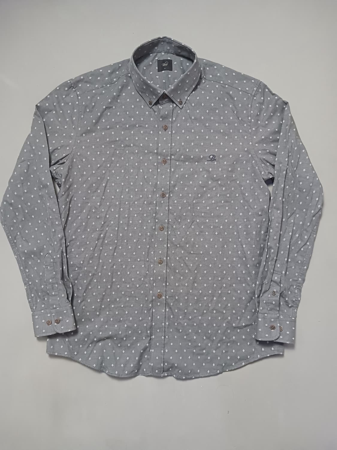 [110] 인디안 블루 캐쥬얼 패턴 버튼다운 셔츠 상품이미지1