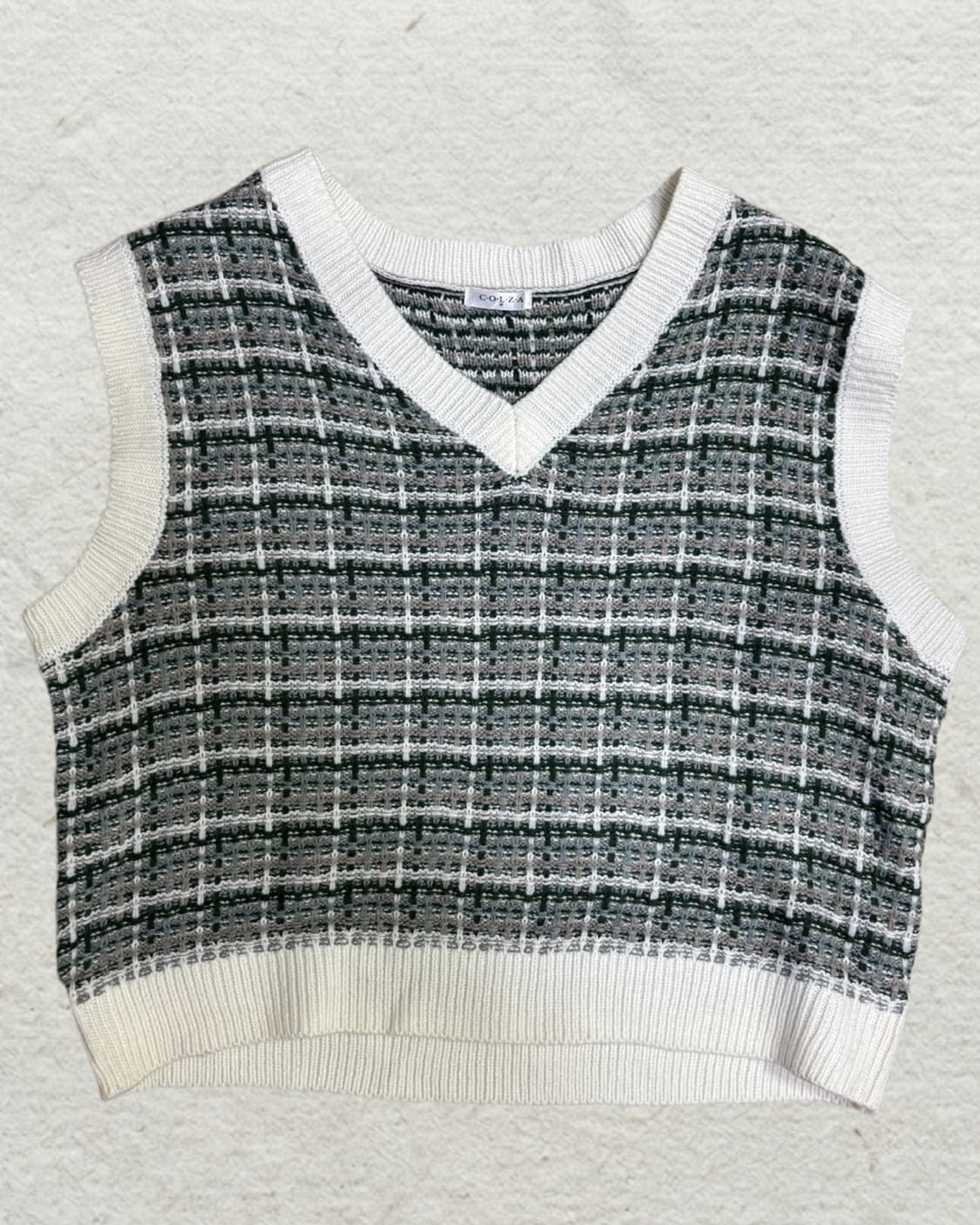 체크 니트 베스트 상품이미지2