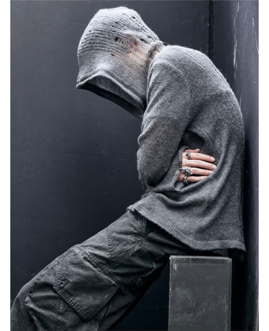 알파카 후드 니트 상품이미지3