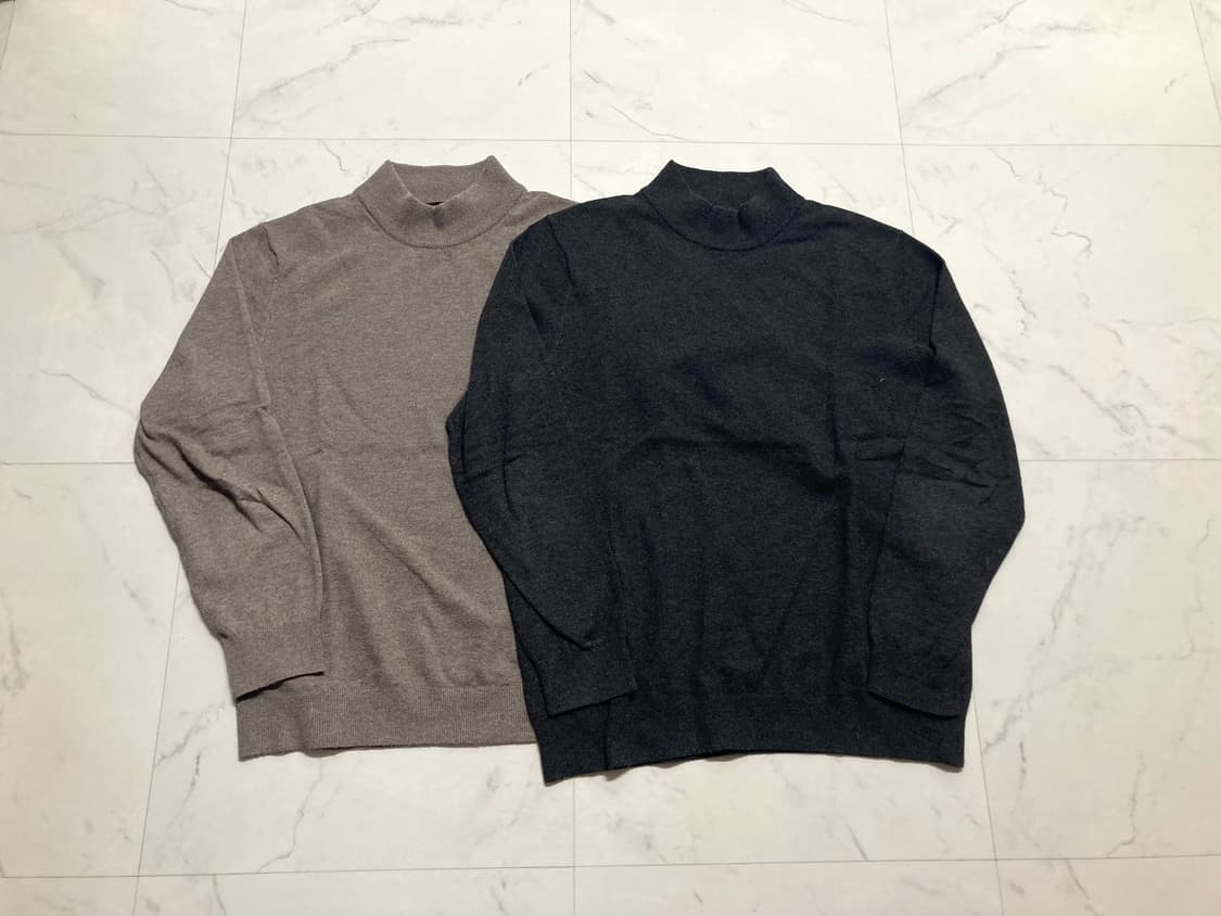 파렌하이트 캐시미어 워셔블 모크넥 니트 2벌 105-110 상품이미지1