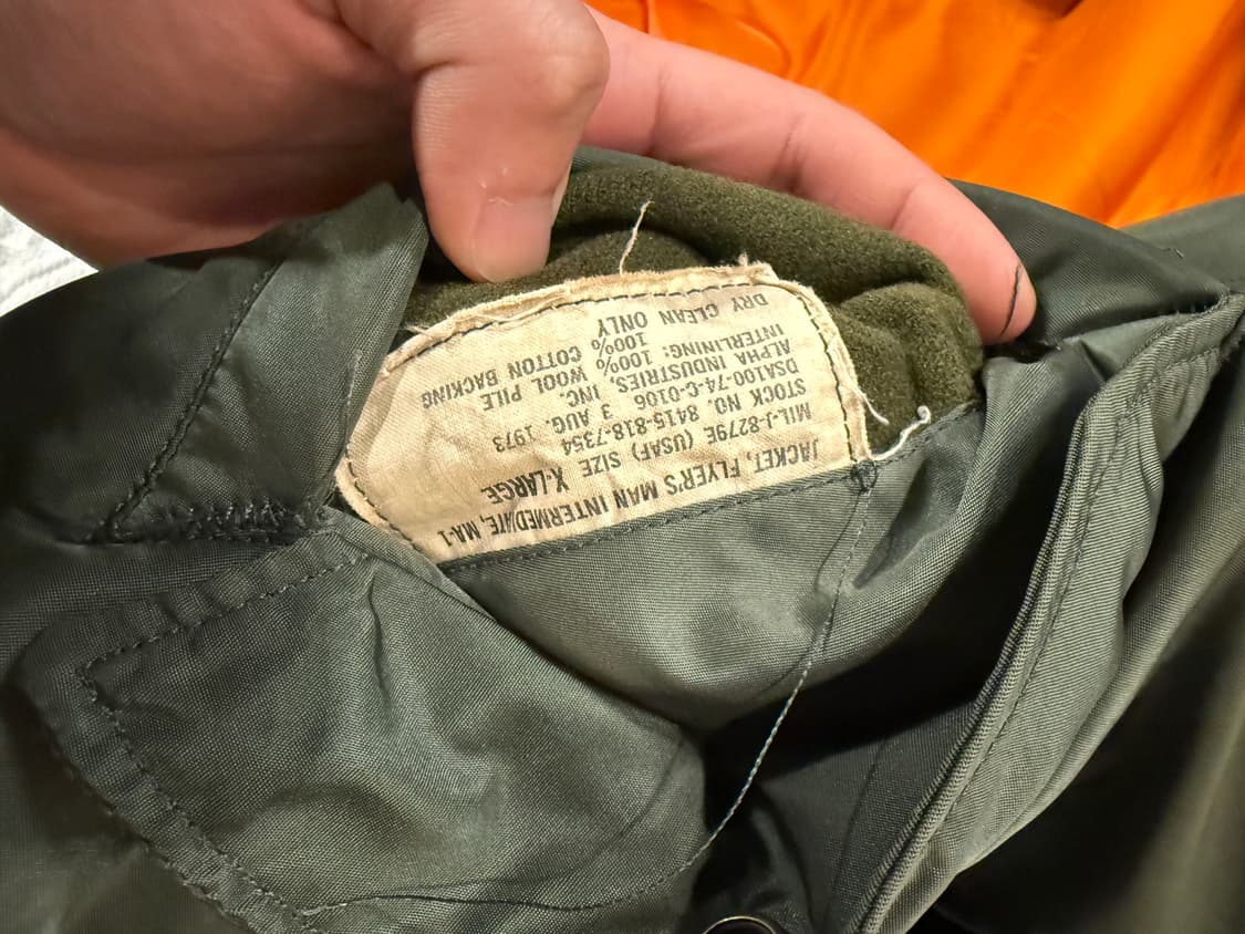 70s ALPHA INDUSTRIES (MA-1) XL 상품이미지3