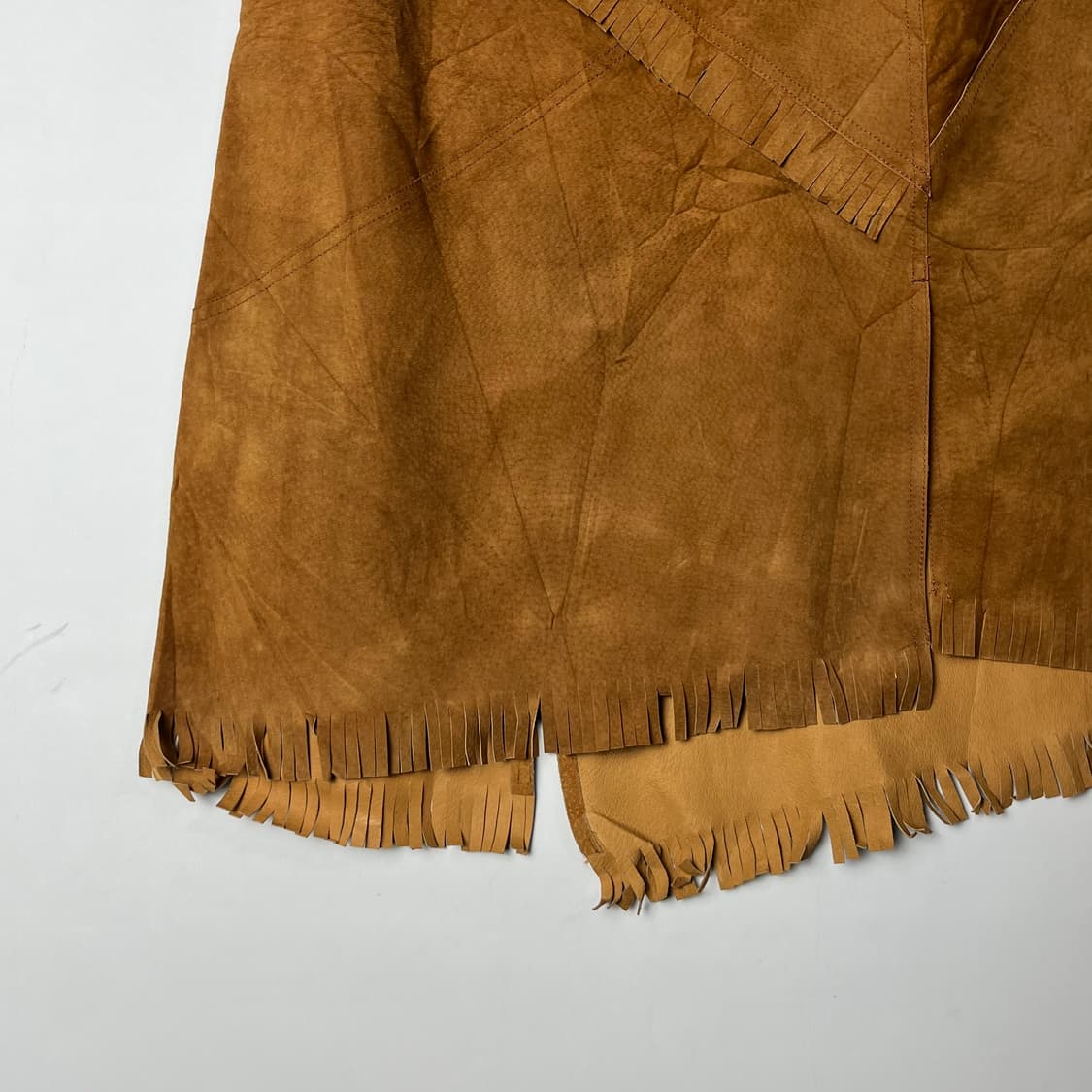 [fou foret] 재팬 빈티지 웨스턴 프린지 레더 롱 스커트 상품이미지4