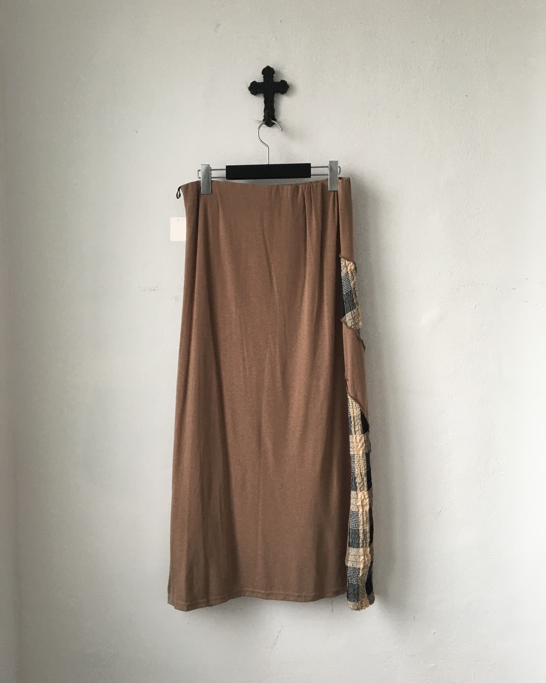Check pattern patch point long skirt 상품이미지2