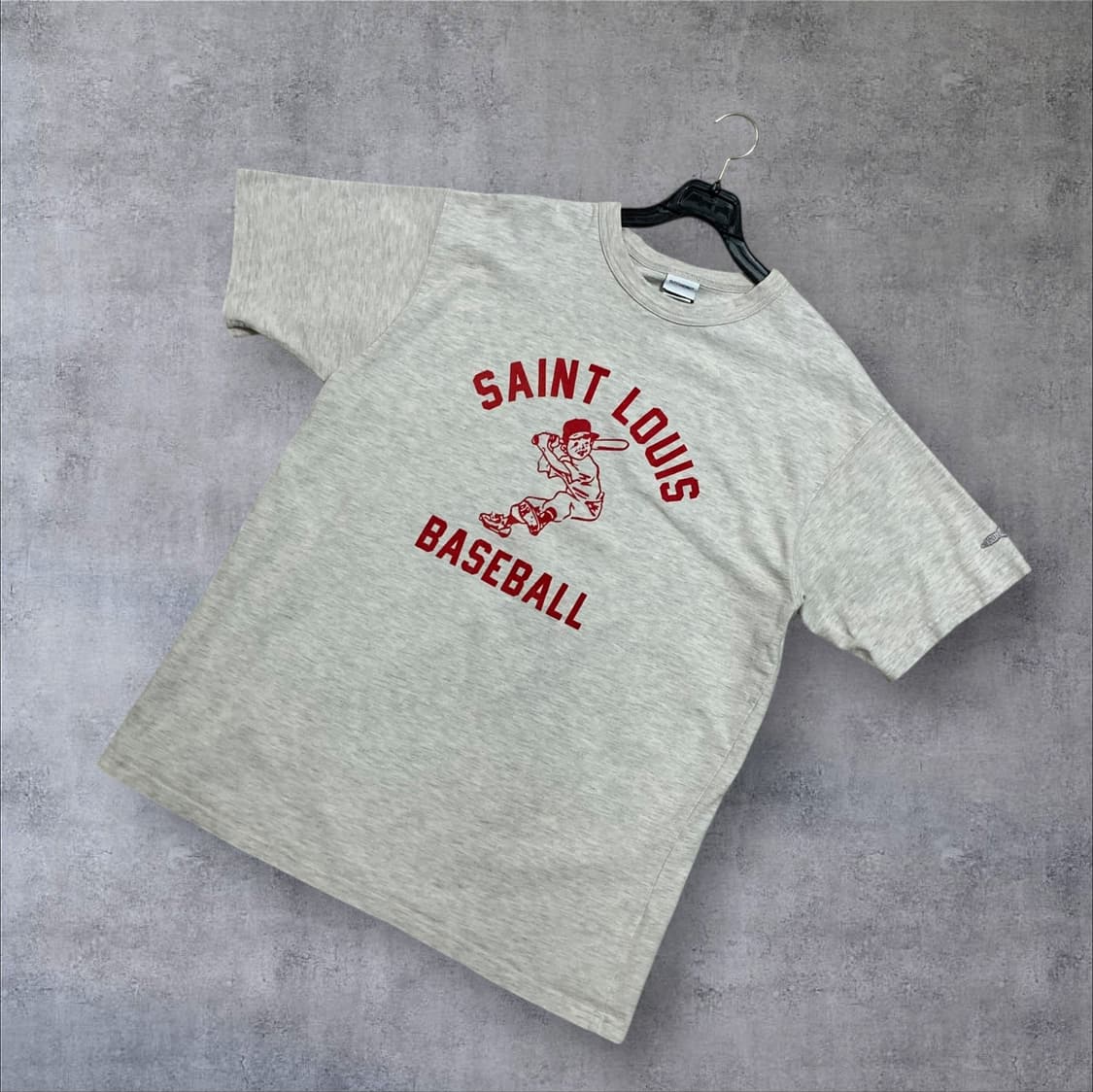 아웃스탠딩 베이스볼 빅로고 그레이 반팔티 상품이미지1
