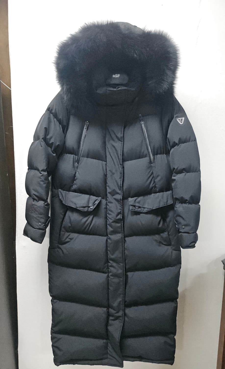 블랙야크  블랙 롱 패딩 폭스퍼 후드 90 상품이미지1