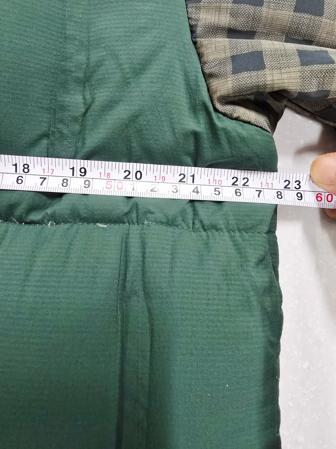 블랙야크 체크 배색 후드 구스 패딩 그린 상품이미지8