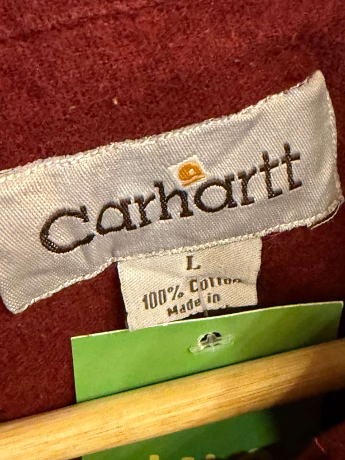 칼하트 버건디 리메이크 크롭 셔츠 자켓 상품이미지2