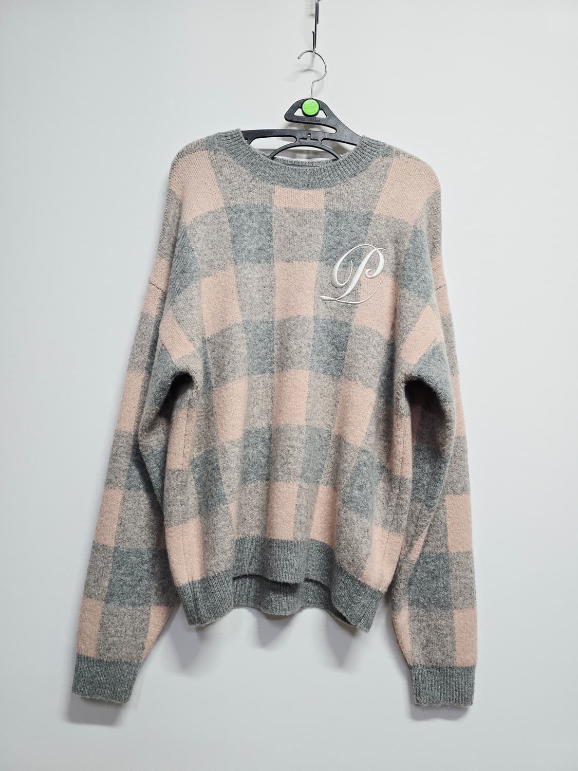 피플오브더월드 체크 패턴  양모혼방 풀오버니트 상품이미지1