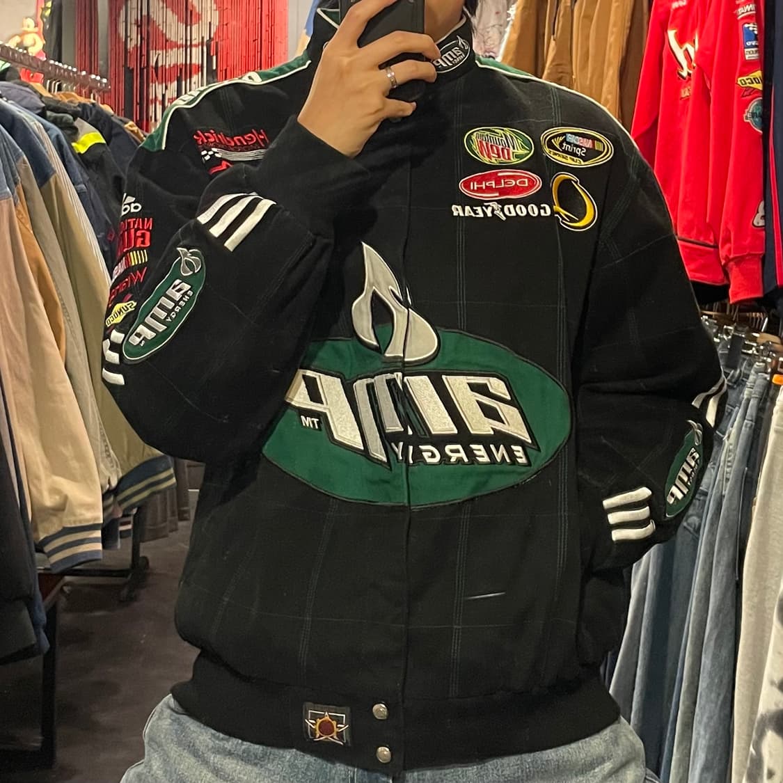 [IM] JH 제프해밀턴 AMP 블랙 코튼 레이싱자켓 DEADSTOCK 상품이미지3