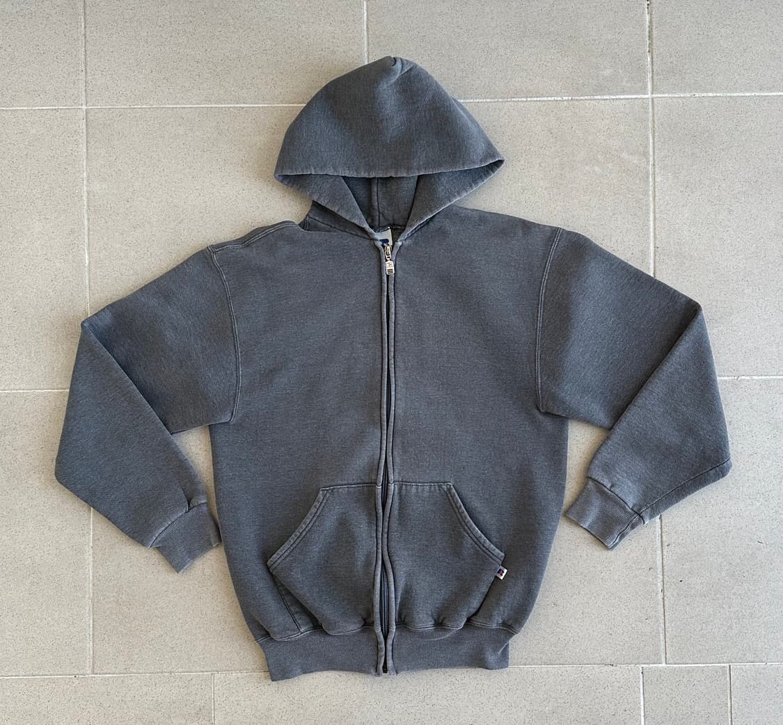 90s 빈티지 러셀 후드집업 다크그레이 M 상품이미지1