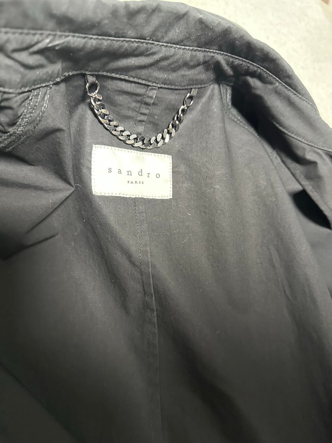 산드로 블랙 미니멀 트랜치 코트 상품이미지6