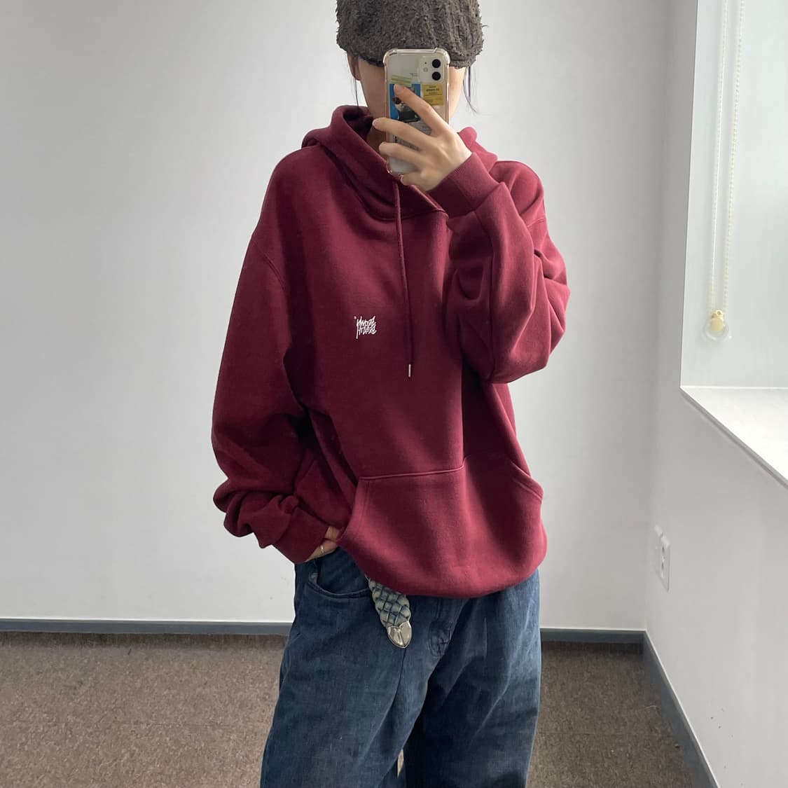 Brown Breath 브라운브레스 버건디 후드티 상품이미지2