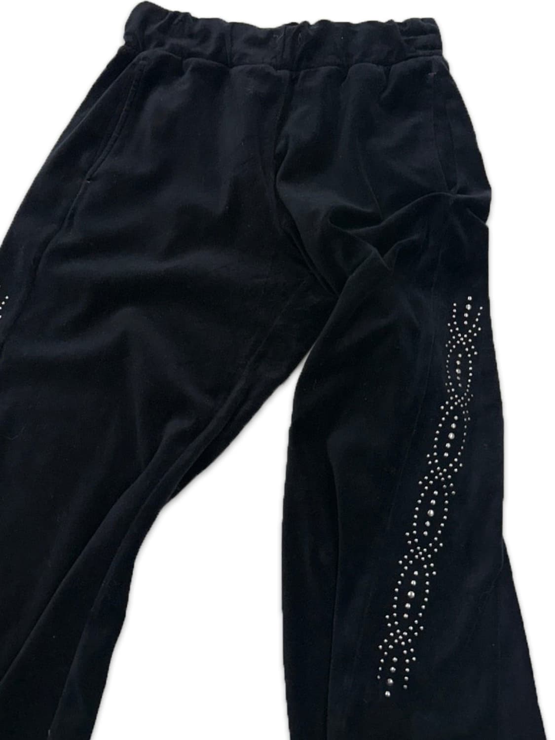 빈티지 Ellesse 블랙 벨벳 스커드 와이드 팬츠 상품이미지4