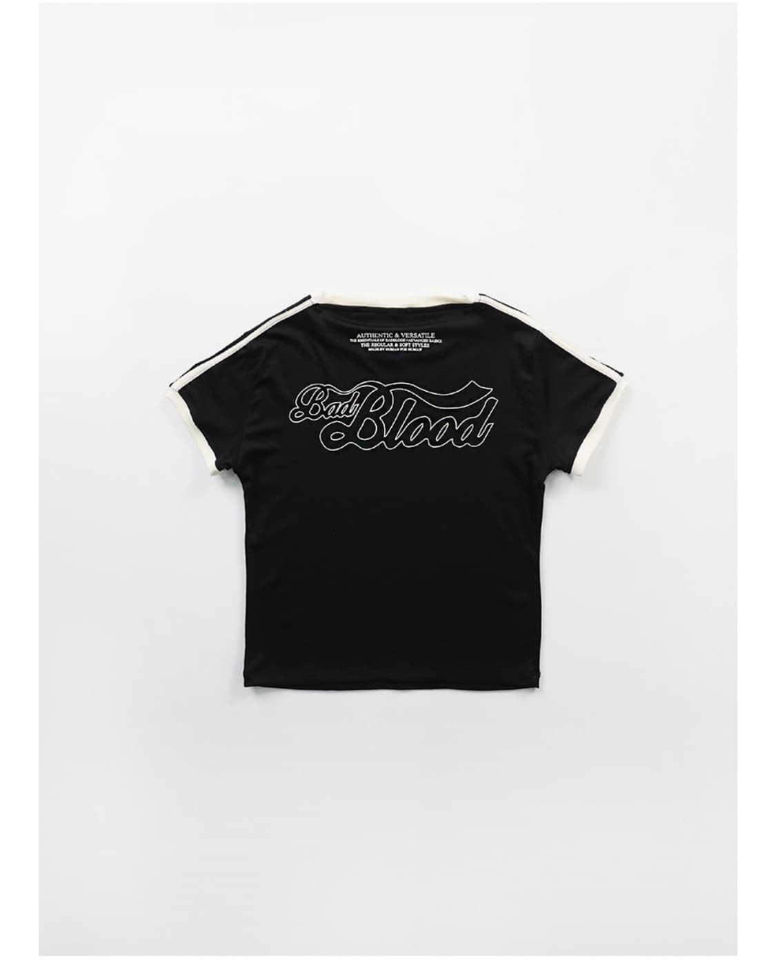 배드블러드 빈티지 로고 슬림반팔티 상품이미지2