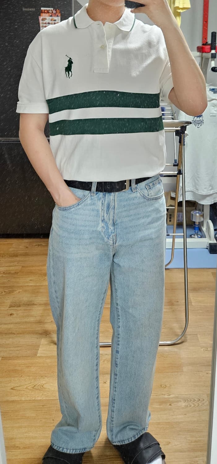 폴로 랄프 로렌 빅포니 그린 체스트 스트라이프 카라티 상품이미지7