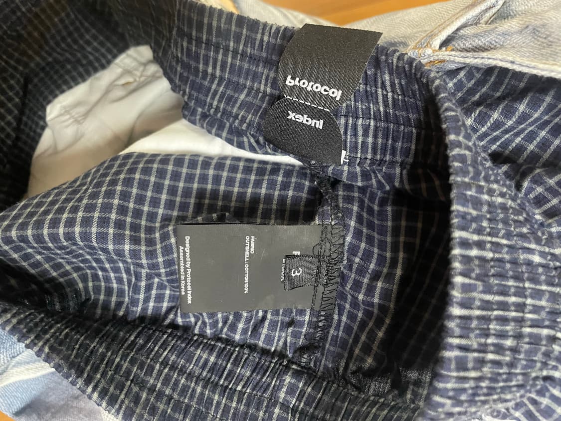 판매) 3사이즈 프로토콜 인덱스 트롱프 뢰유 레이어드 팬츠 블루 상품이미지6