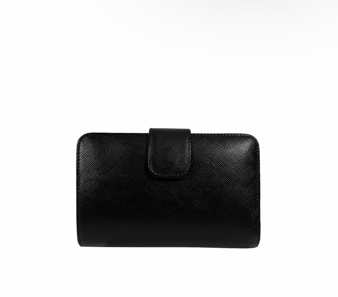 프라다 레터링 메탈 로고 컴팩트 사피아노 중지갑 블랙 금장 1ML225 상품이미지2