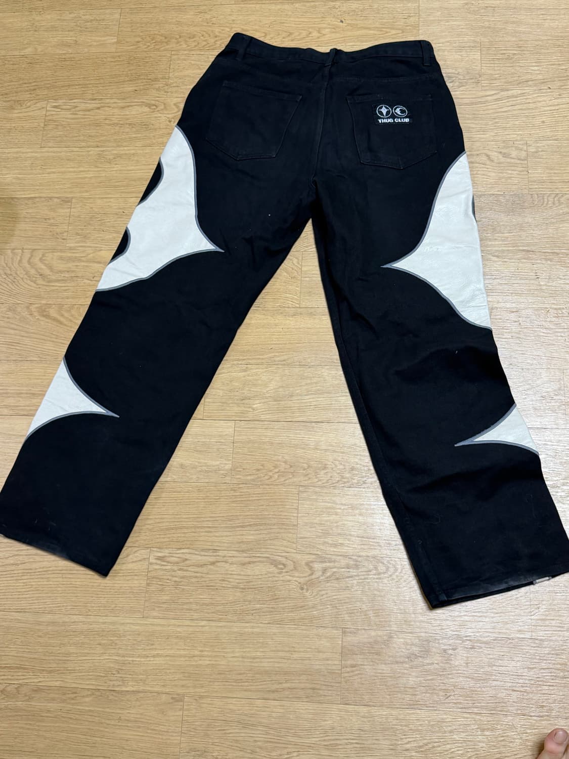 떠그 클럽 TC 레더 워싱 데님 팬츠 블랙 화이트-24FW 2사이즈 L 상품이미지2