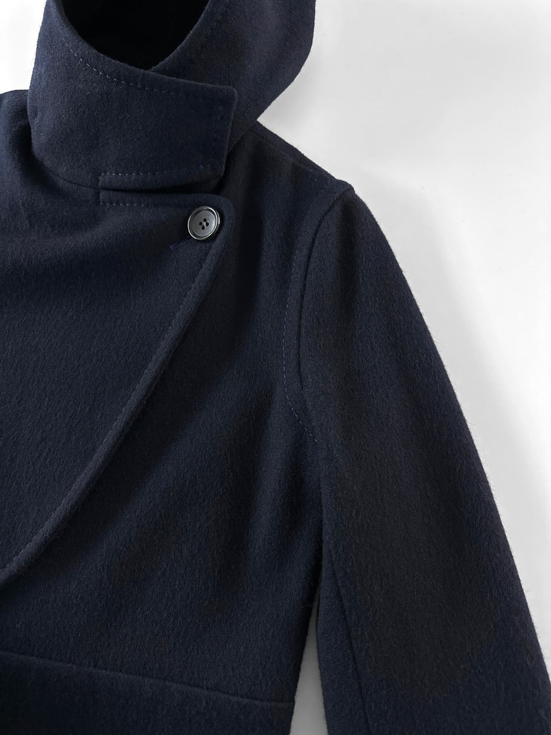 빈티지 Homspun 후디드 울 랩 코트 상품이미지6