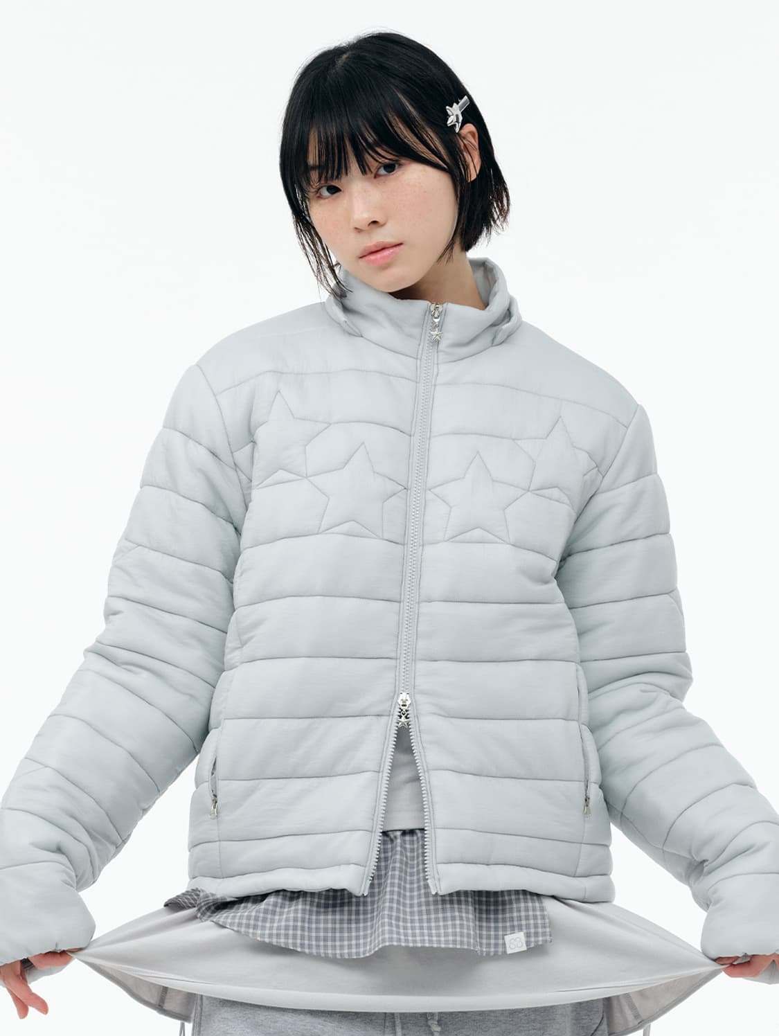 뚜오미오 패딩 STAR PADDED JACKET [LIGHT GREY] 상품이미지3