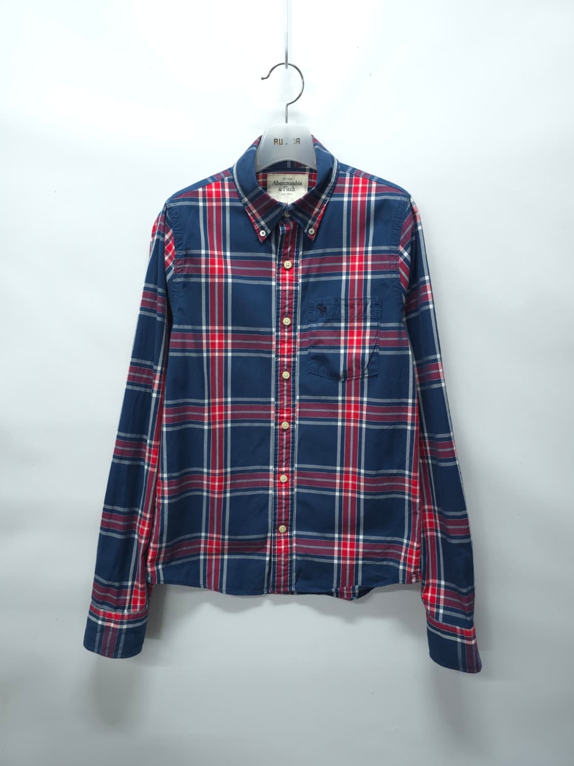 아베크롬비 & 피치 네이비 레드 체크 봄가을 셔츠 (남성95) 상품이미지1