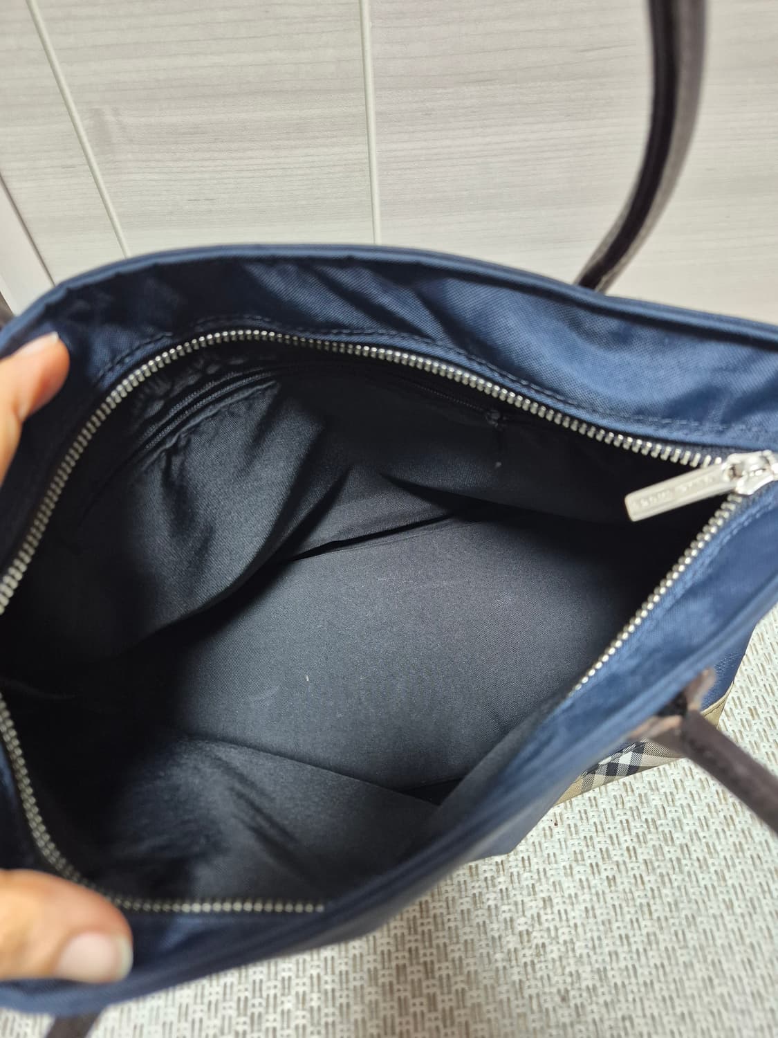 (정품) 버버리 블루라벨 토트백 네이비 체크 만두백 상품이미지10