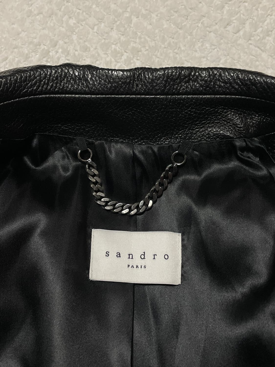 SANDRO 산드로 웨스턴 무드 송아지 가죽 3버튼 레더 카 코트 상품이미지7