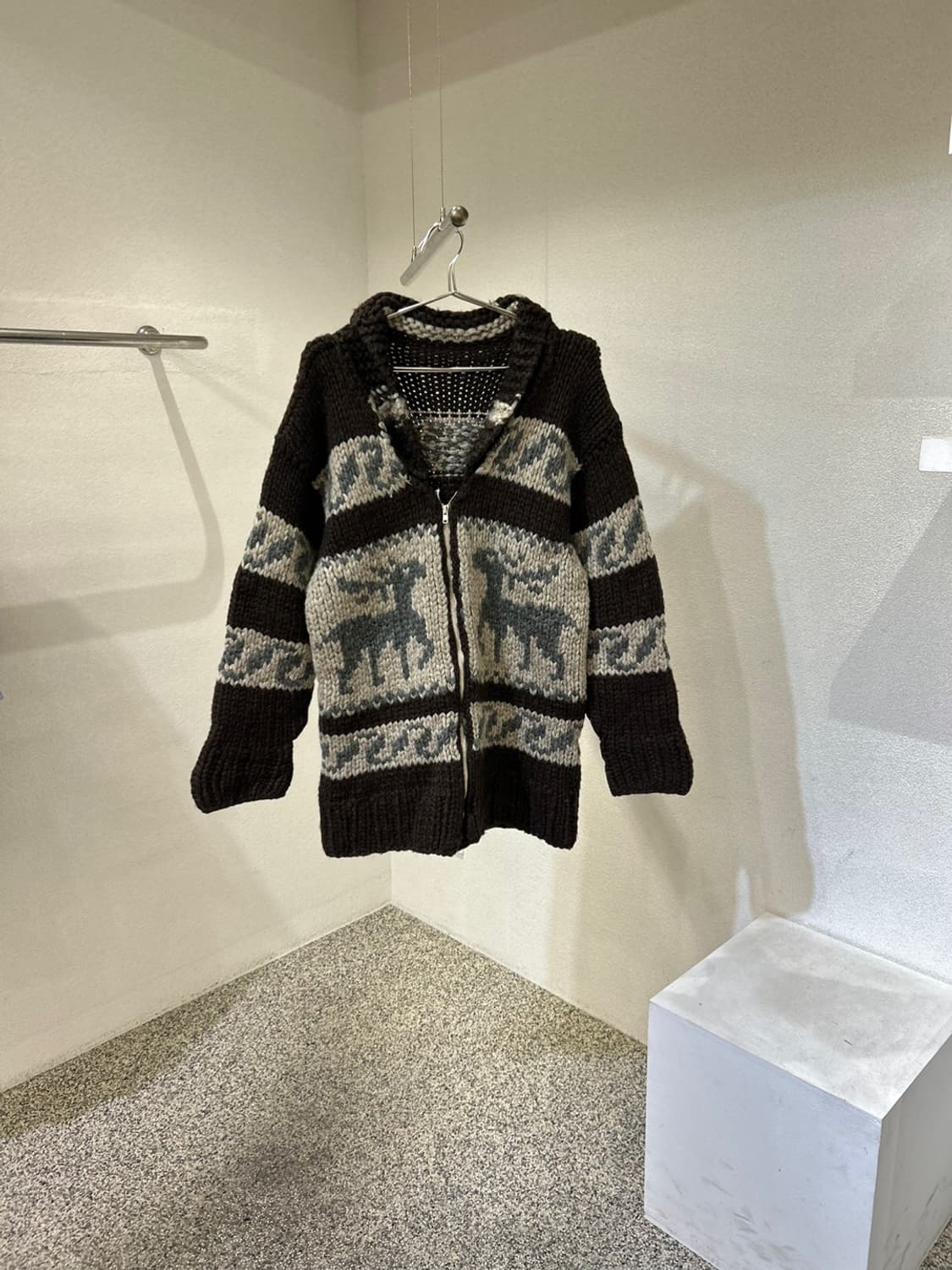 코위찬 빈티지 핸드메이드 노르딕 니트 집업 상품이미지1