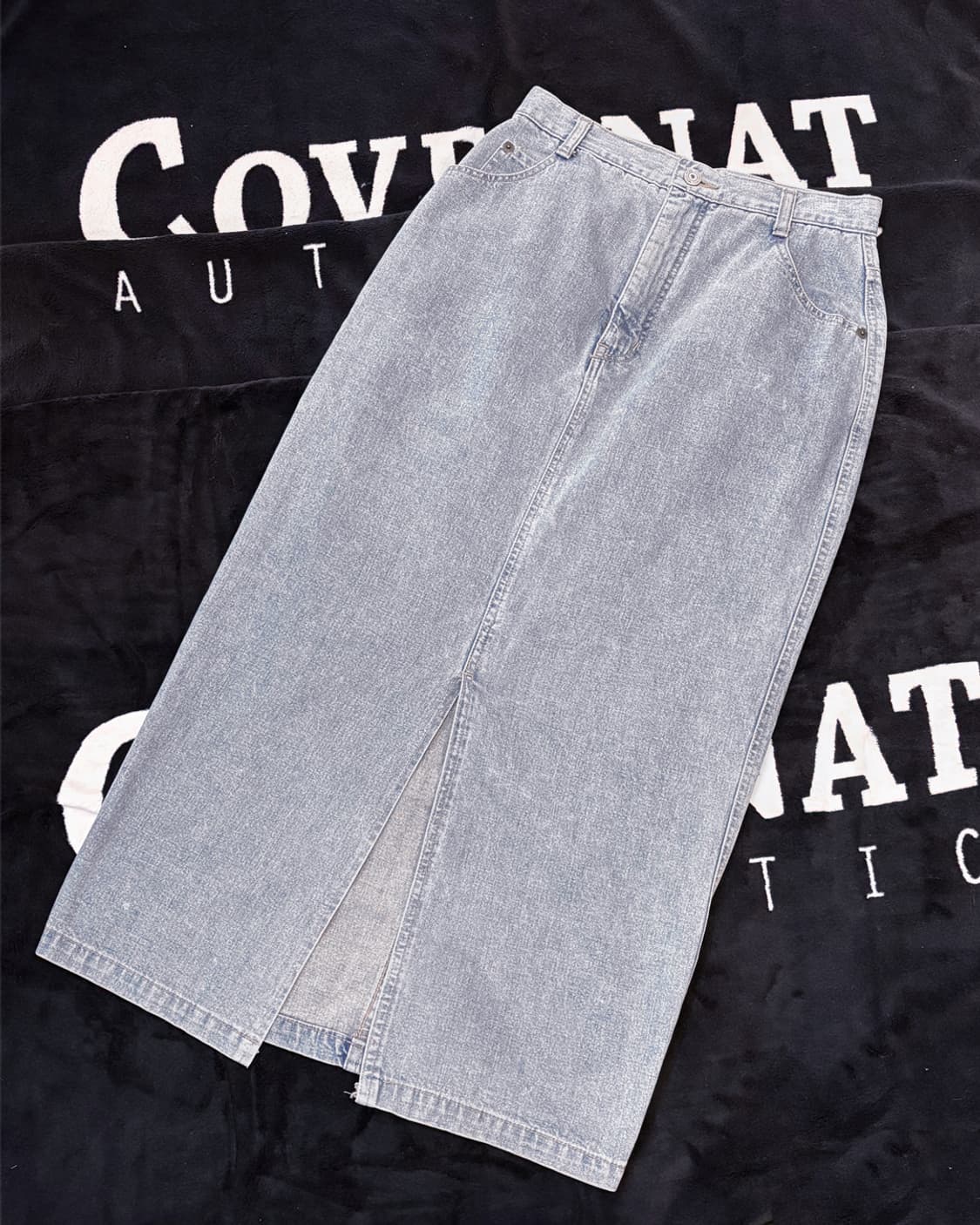 일본 빈티지워크 데님 롱스커트 상품이미지3