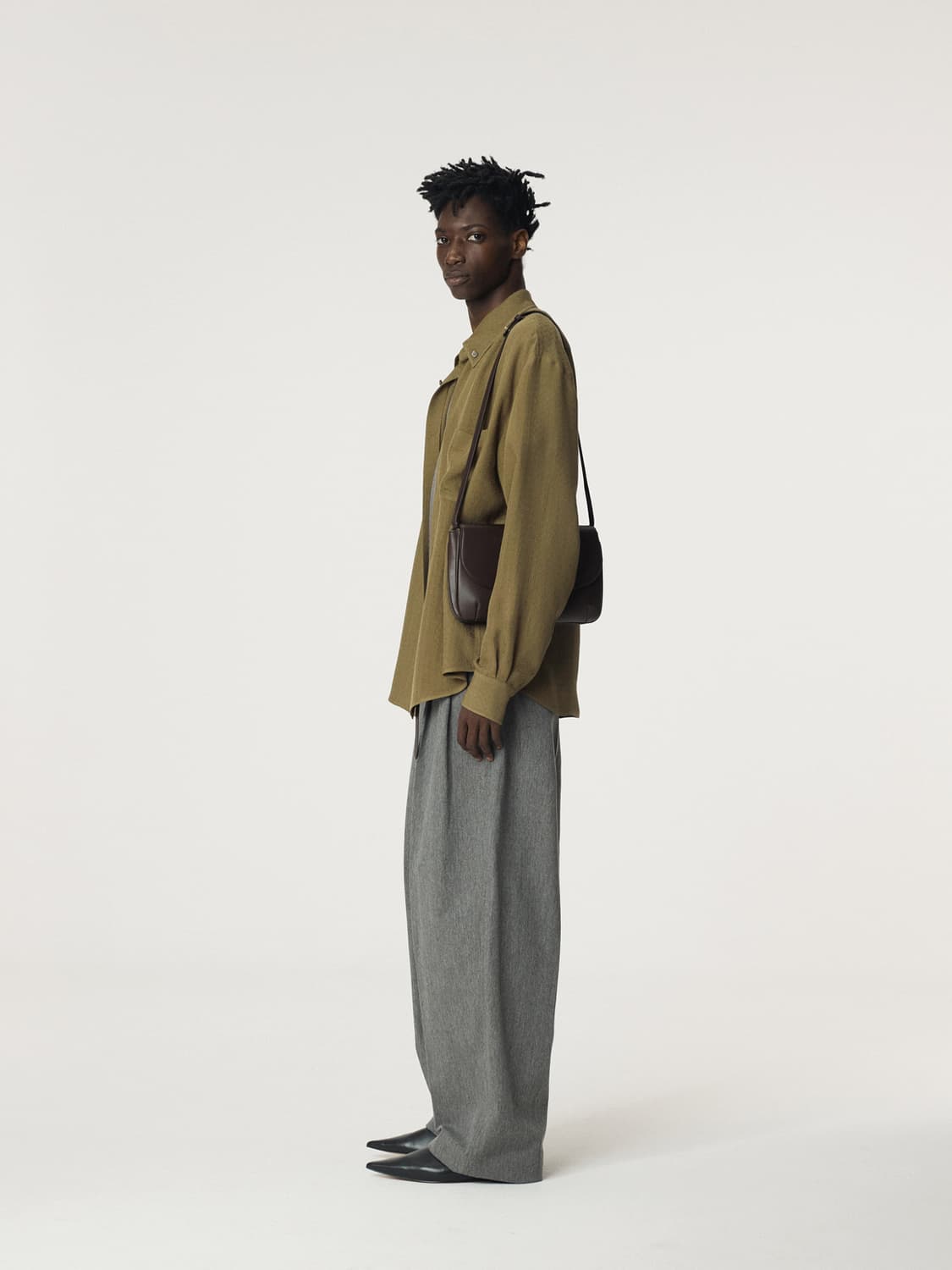 렉토 25FW 빈티지 자카드 셔츠 카키 상품이미지4