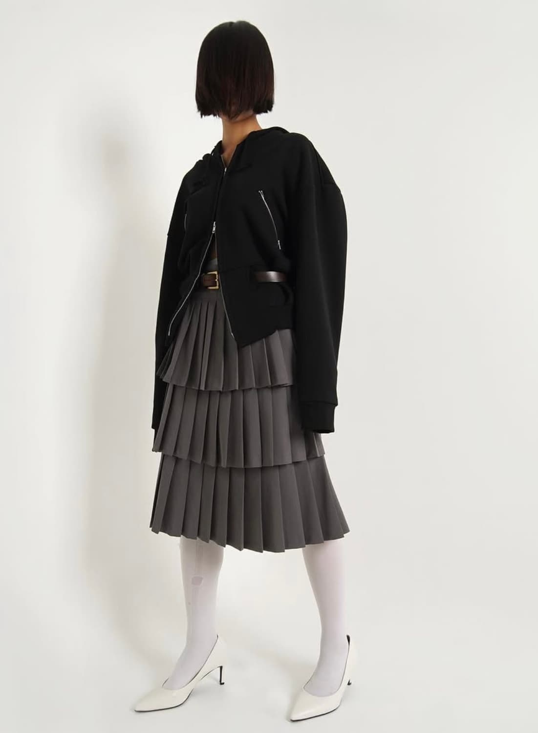 언노운블루 플리츠 스커트 (M) 상품이미지2