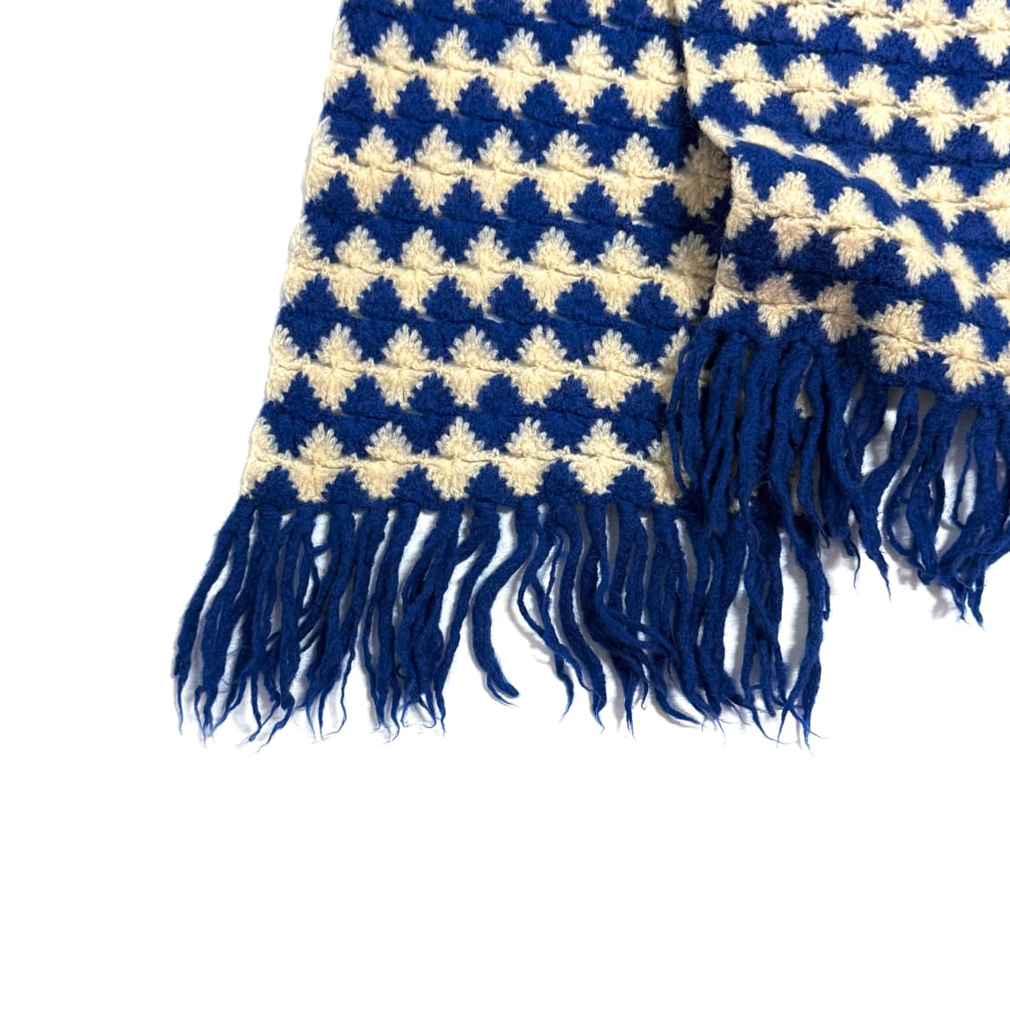 빈티지 울 머플러 블루 상품이미지3