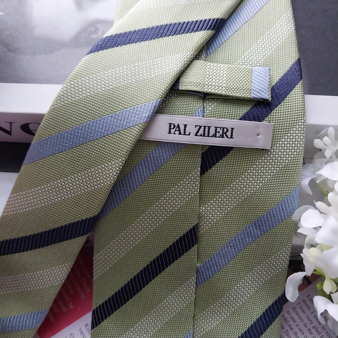 빨질레리 실크 연두 스트라이프 넥타이 8.9cm A+등급 K1462
 상품이미지6